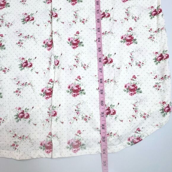 Lauren Ralph Lauren Floral Print Embroidered Logo Sleep Shirt Cottagecore Small - Picture 8 of 9